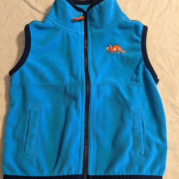 3-Piece Carter's Colorful Layers Blue and Orange Zip-up Fleece Vest - Picture 3 of 13